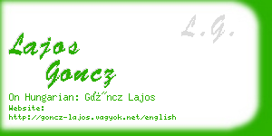 lajos goncz business card